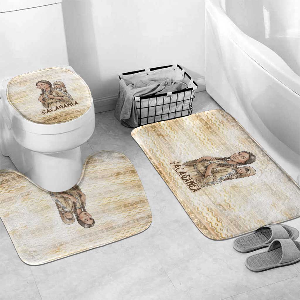 Sacagawea Native American Bathroom Set River Journey Scene Inspirational Quote Lead with Your Heart - Wonder Print Shop