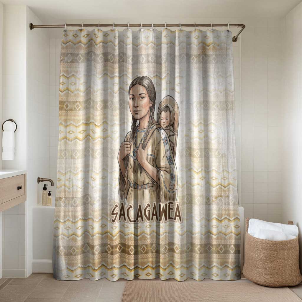 Sacagawea Native American Bathroom Set River Journey Scene Inspirational Quote Lead with Your Heart - Wonder Print Shop