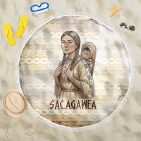 Sacagawea Native American Beach Blanket River Journey Scene Inspirational Quote Lead with Your Heart - Wonder Print Shop