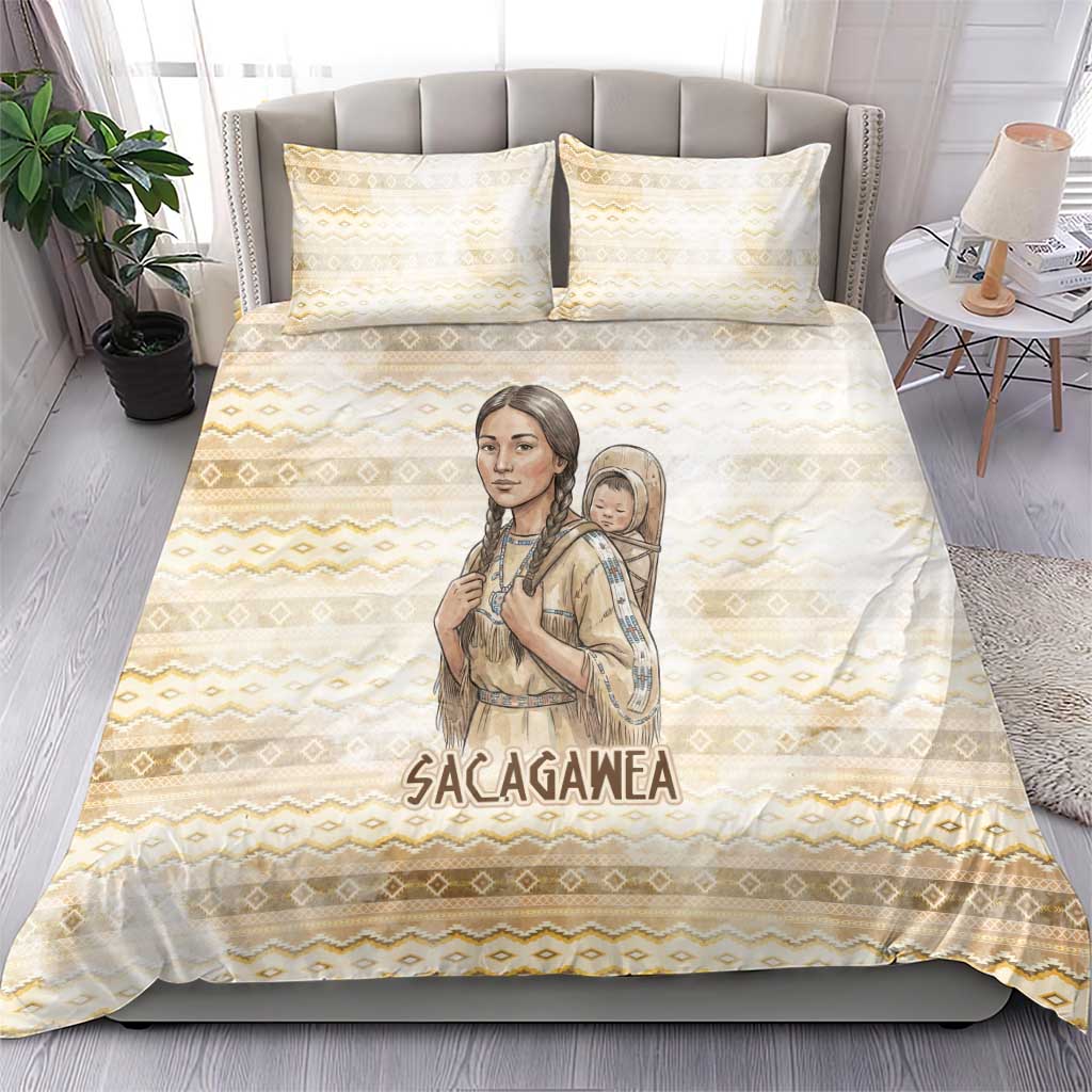 Sacagawea Native American Bedding Set River Journey Scene Inspirational Quote Lead with Your Heart - Wonder Print Shop