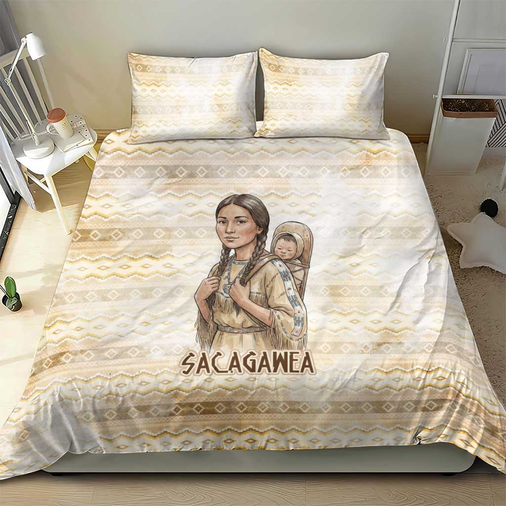 Sacagawea Native American Bedding Set River Journey Scene Inspirational Quote Lead with Your Heart - Wonder Print Shop