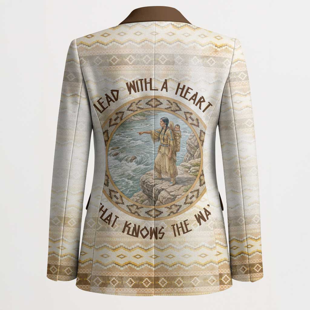 Sacagawea Native American Blazer River Journey Scene Inspirational Quote Lead with Your Heart - Wonder Print Shop