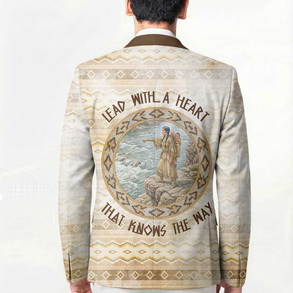 Sacagawea Native American Blazer River Journey Scene Inspirational Quote Lead with Your Heart - Wonder Print Shop