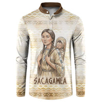 Sacagawea Native American Button Sweatshirt River Journey Scene Inspirational Quote Lead with Your Heart - Wonder Print Shop
