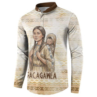 Sacagawea Native American Button Sweatshirt River Journey Scene Inspirational Quote Lead with Your Heart - Wonder Print Shop