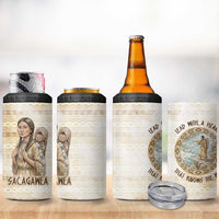 Sacagawea Native American 4 in 1 Can Cooler Tumbler River Journey Scene Inspirational Quote Lead with Your Heart - Wonder Print Shop