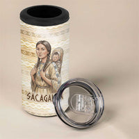 Sacagawea Native American 4 in 1 Can Cooler Tumbler River Journey Scene Inspirational Quote Lead with Your Heart - Wonder Print Shop
