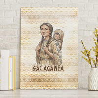 Sacagawea Native American Canvas Wall Art River Journey Scene Inspirational Quote Lead with Your Heart - Wonder Print Shop