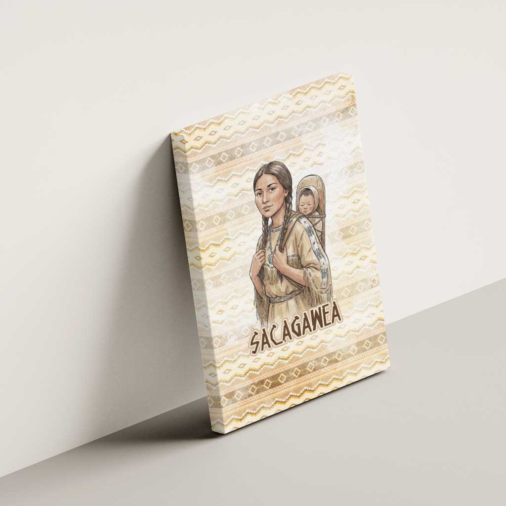 Sacagawea Native American Canvas Wall Art River Journey Scene Inspirational Quote Lead with Your Heart - Wonder Print Shop