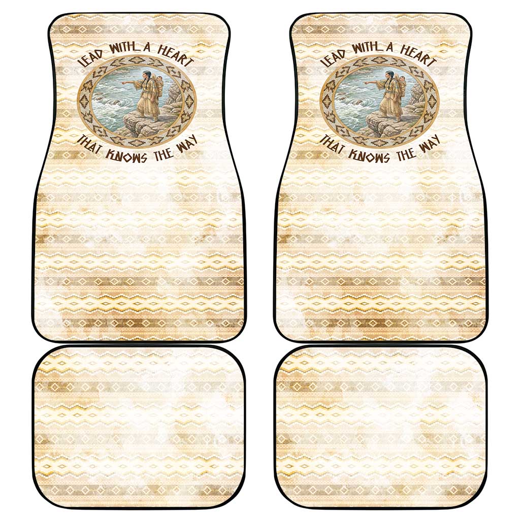 Sacagawea Native American Car Mats River Journey Scene Inspirational Quote Lead with Your Heart - Wonder Print Shop