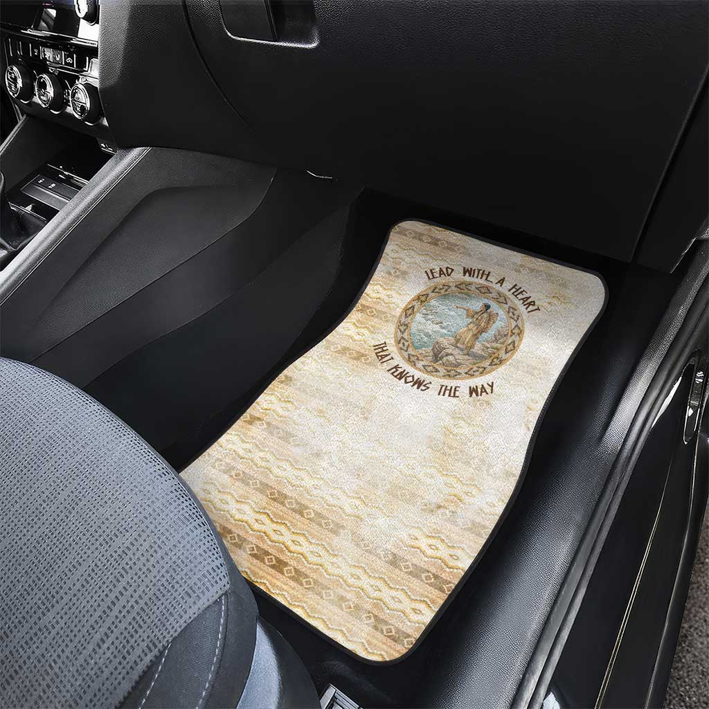 Sacagawea Native American Car Mats River Journey Scene Inspirational Quote Lead with Your Heart - Wonder Print Shop