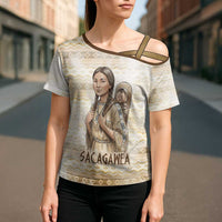 Sacagawea Native American Cross Shoulder Shirt River Journey Scene Inspirational Quote Lead with Your Heart - Wonder Print Shop