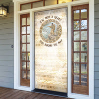 Sacagawea Native American Door Cover River Journey Scene Inspirational Quote Lead with Your Heart - Wonder Print Shop