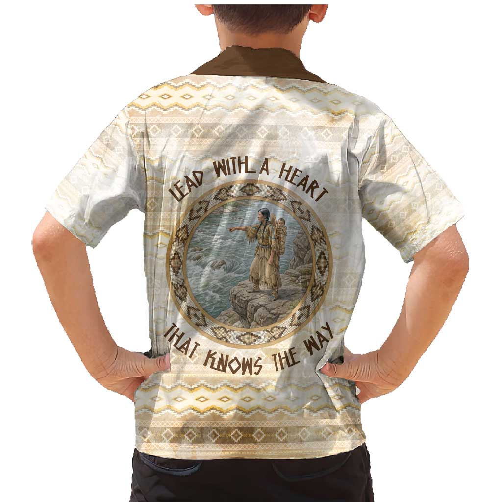 Sacagawea Native American Family Matching Mermaid Dress and Hawaiian Shirt River Journey Scene Inspirational Quote Lead with Your Heart - Wonder Print Shop