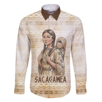 Sacagawea Native American Family Matching Off The Shoulder Long Sleeve Dress and Hawaiian Shirt River Journey Scene Inspirational Quote Lead with Your Heart - Wonder Print Shop