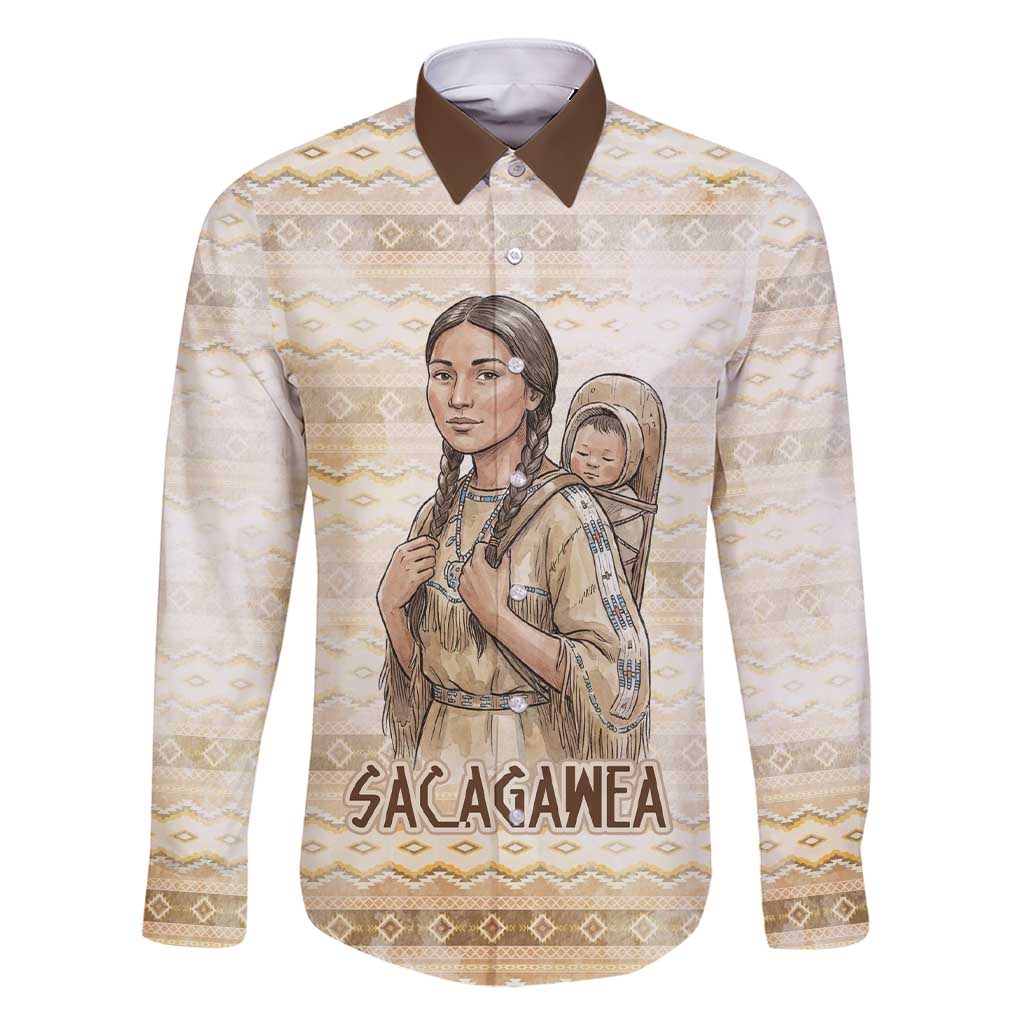 Sacagawea Native American Family Matching Short Sleeve Bodycon Dress and Hawaiian Shirt River Journey Scene Inspirational Quote Lead with Your Heart - Wonder Print Shop