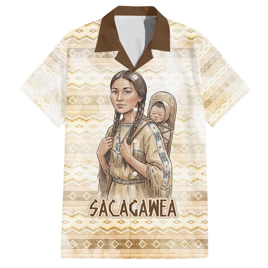 Sacagawea Native American Family Matching Summer Maxi Dress and Hawaiian Shirt River Journey Scene Inspirational Quote Lead with Your Heart - Wonder Print Shop