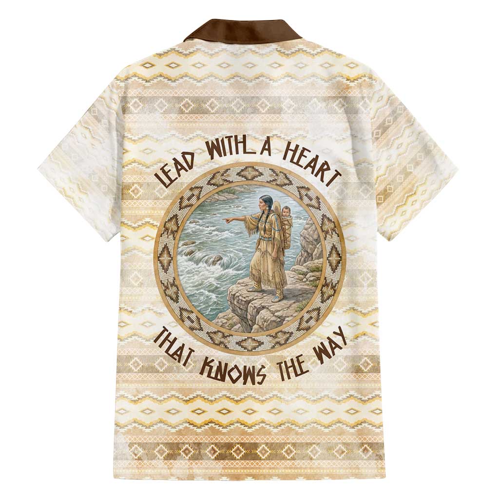 Sacagawea Native American Family Matching Summer Maxi Dress and Hawaiian Shirt River Journey Scene Inspirational Quote Lead with Your Heart - Wonder Print Shop