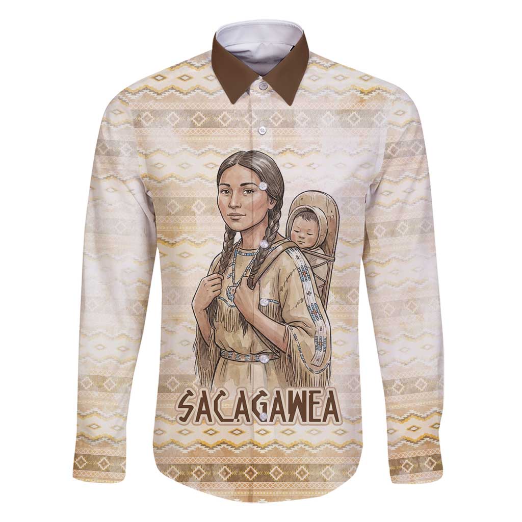 Sacagawea Native American Family Matching Summer Maxi Dress and Hawaiian Shirt River Journey Scene Inspirational Quote Lead with Your Heart - Wonder Print Shop