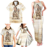 Sacagawea Native American Family Matching Tank Maxi Dress and Hawaiian Shirt River Journey Scene Inspirational Quote Lead with Your Heart - Wonder Print Shop