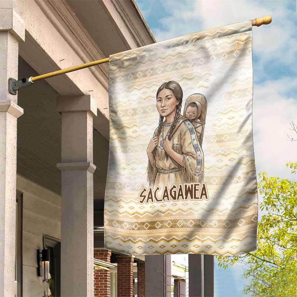Sacagawea Native American Garden Flag River Journey Scene Inspirational Quote Lead with Your Heart - Wonder Print Shop