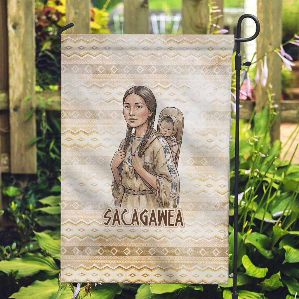 Sacagawea Native American Garden Flag River Journey Scene Inspirational Quote Lead with Your Heart - Wonder Print Shop