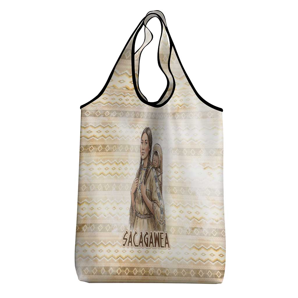 Sacagawea Native American Grocery Bag River Journey Scene Inspirational Quote Lead with Your Heart - Wonder Print Shop