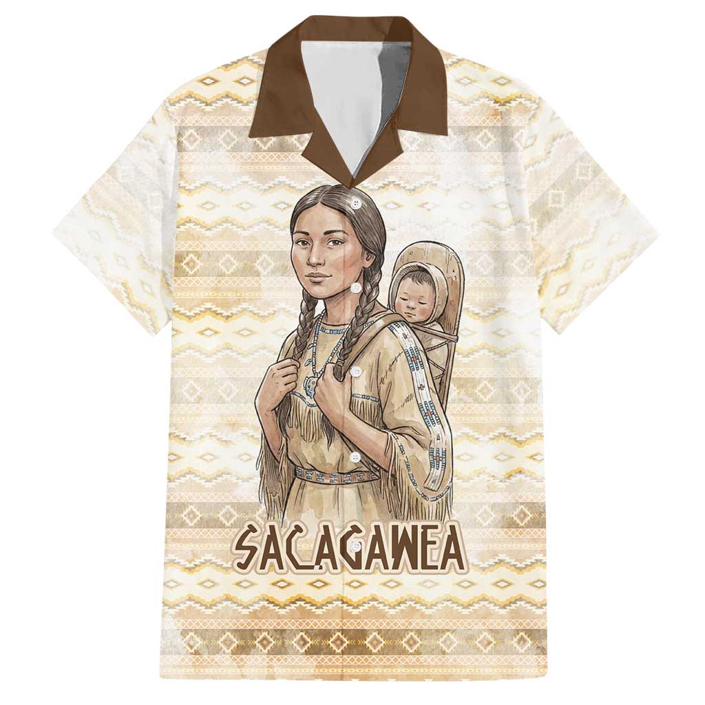Sacagawea Native American Hawaiian Shirt River Journey Scene Inspirational Quote Lead with Your Heart - Wonder Print Shop