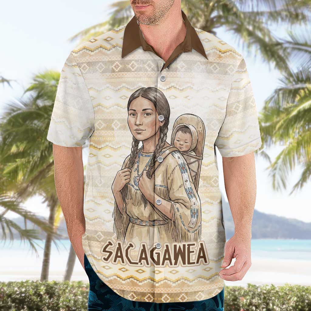 Sacagawea Native American Hawaiian Shirt River Journey Scene Inspirational Quote Lead with Your Heart - Wonder Print Shop