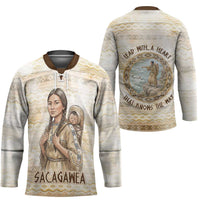 Sacagawea Native American Hockey Jersey River Journey Scene Inspirational Quote Lead with Your Heart - Wonder Print Shop