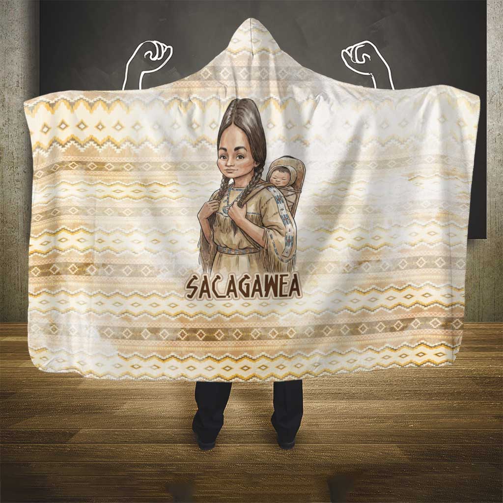 Sacagawea Native American Hooded Blanket River Journey Scene Inspirational Quote Lead with Your Heart - Wonder Print Shop