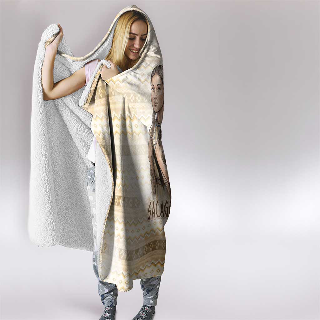 Sacagawea Native American Hooded Blanket River Journey Scene Inspirational Quote Lead with Your Heart - Wonder Print Shop