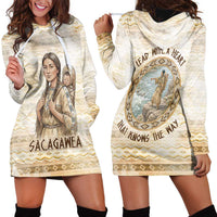 Sacagawea Native American Hoodie Dress River Journey Scene Inspirational Quote Lead with Your Heart - Wonder Print Shop