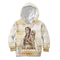 Sacagawea Native American Kid Hoodie River Journey Scene Inspirational Quote Lead with Your Heart - Wonder Print Shop