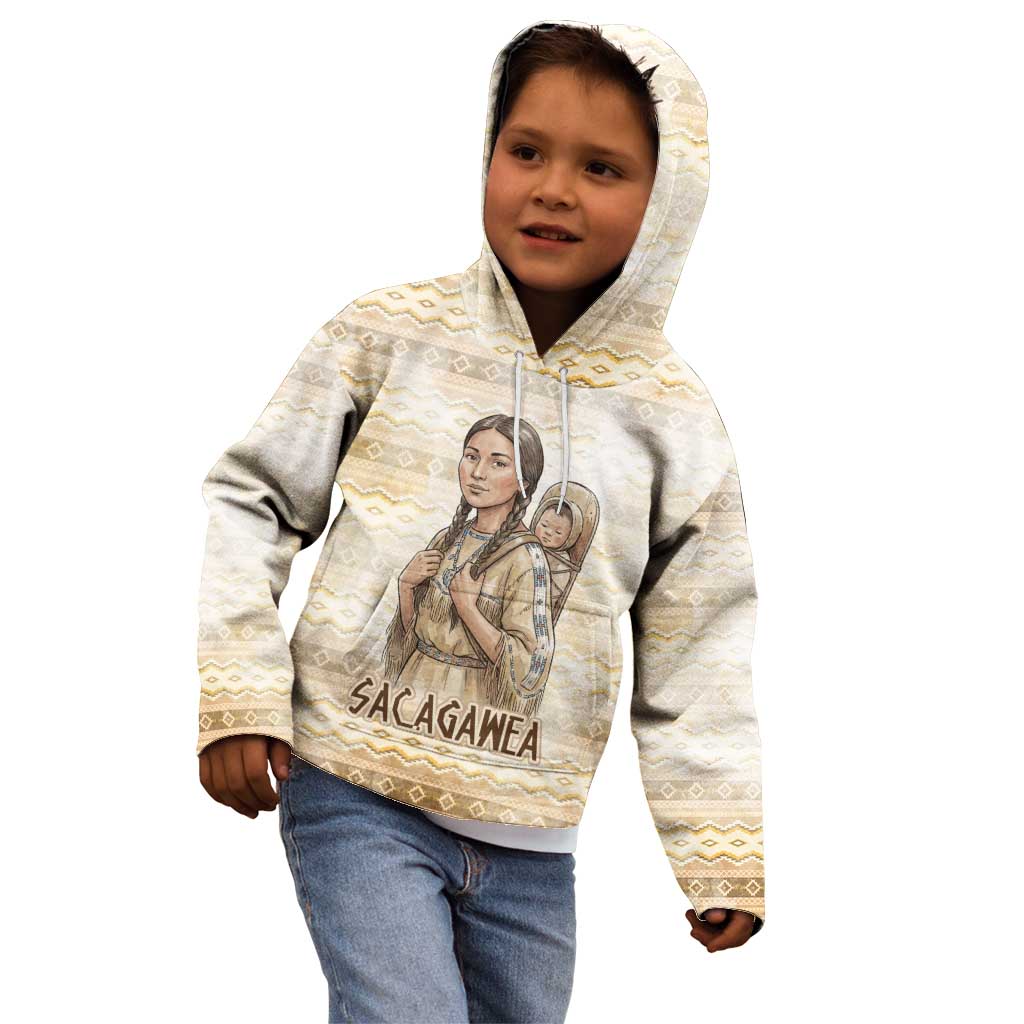 Sacagawea Native American Kid Hoodie River Journey Scene Inspirational Quote Lead with Your Heart - Wonder Print Shop