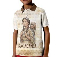 Sacagawea Native American Kid Polo Shirt River Journey Scene Inspirational Quote Lead with Your Heart - Wonder Print Shop