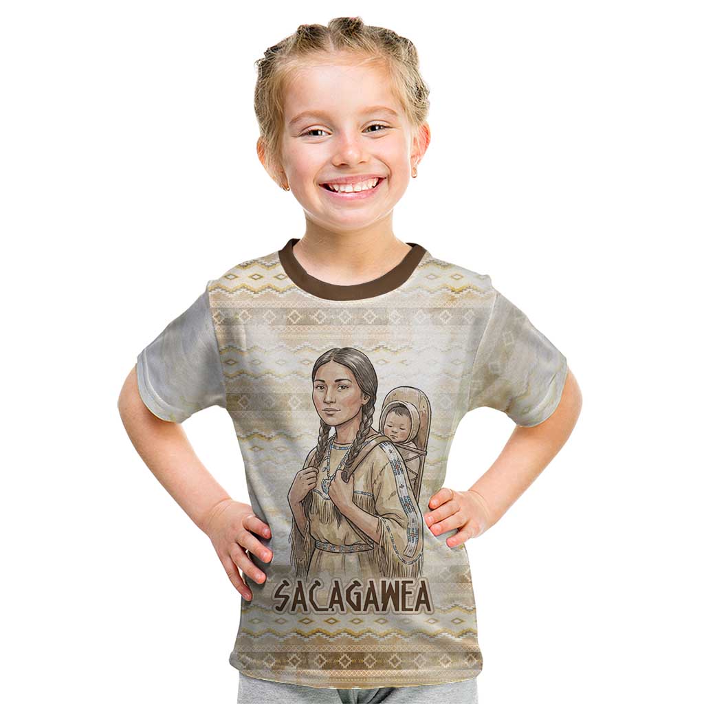 Sacagawea Native American Kid T Shirt River Journey Scene Inspirational Quote Lead with Your Heart - Wonder Print Shop