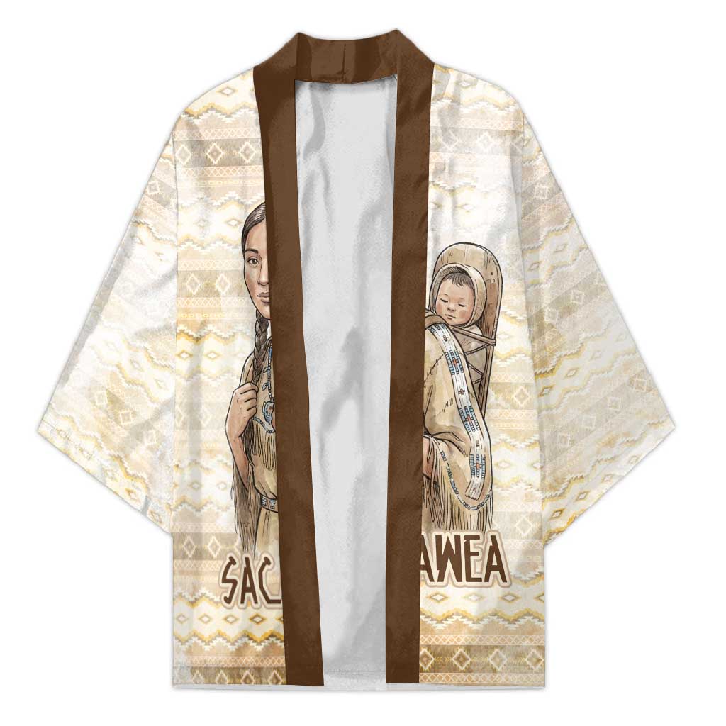 Sacagawea Native American Kimono River Journey Scene Inspirational Quote Lead with Your Heart - Wonder Print Shop