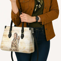 Sacagawea Native American Leather Bag River Journey Scene Inspirational Quote Lead with Your Heart - Wonder Print Shop