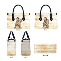 Sacagawea Native American Leather Bag River Journey Scene Inspirational Quote Lead with Your Heart - Wonder Print Shop