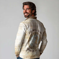 Sacagawea Native American Long Sleeve Polo Shirt River Journey Scene Inspirational Quote Lead with Your Heart - Wonder Print Shop