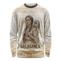 Sacagawea Native American Long Sleeve Shirt River Journey Scene Inspirational Quote Lead with Your Heart - Wonder Print Shop