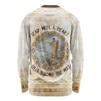 Sacagawea Native American Long Sleeve Shirt River Journey Scene Inspirational Quote Lead with Your Heart - Wonder Print Shop