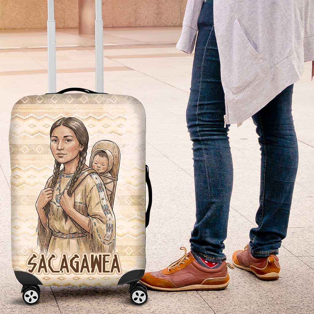 Sacagawea Native American Luggage Cover River Journey Scene Inspirational Quote Lead with Your Heart - Wonder Print Shop