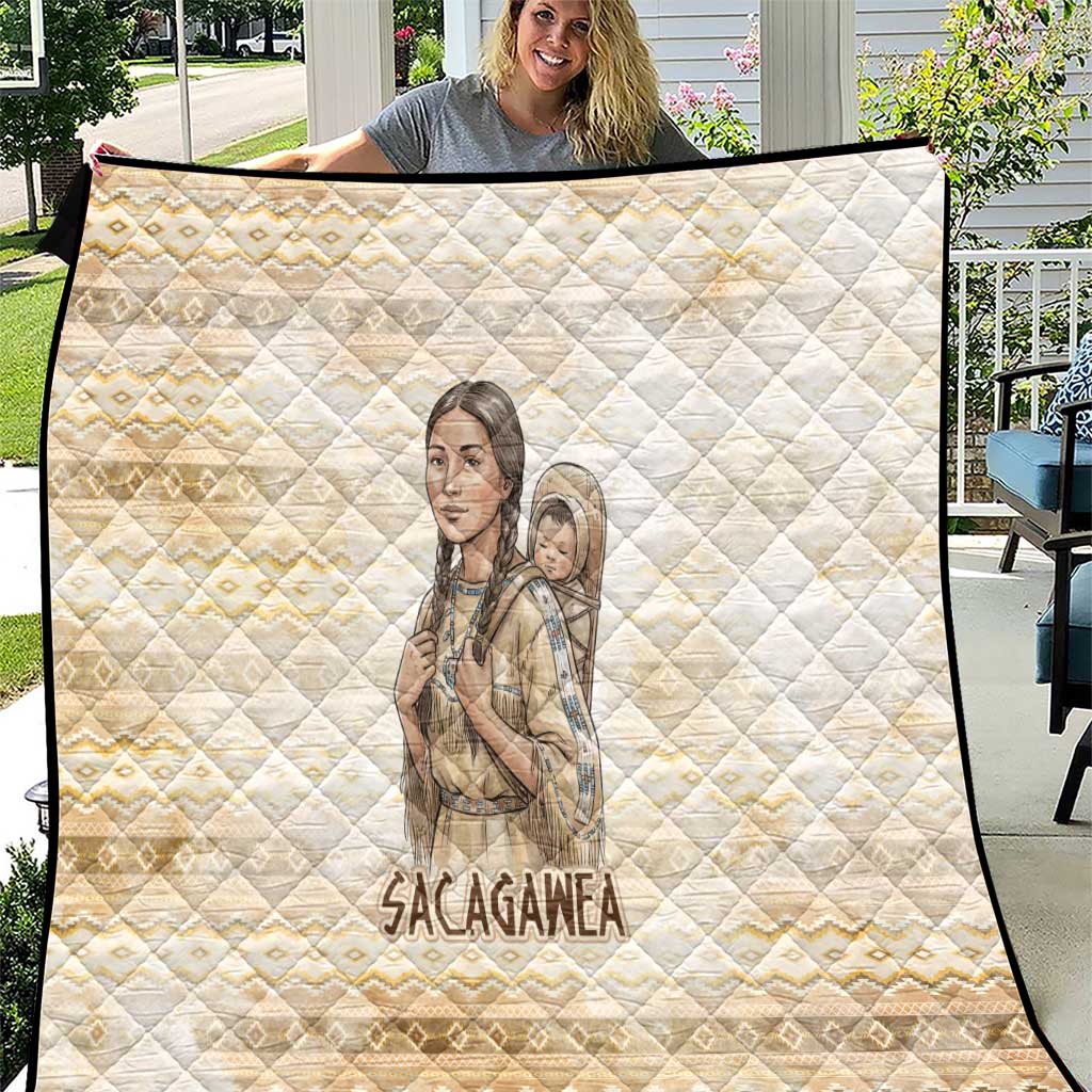 Sacagawea Native American Quilt River Journey Scene Inspirational Quote Lead with Your Heart - Wonder Print Shop
