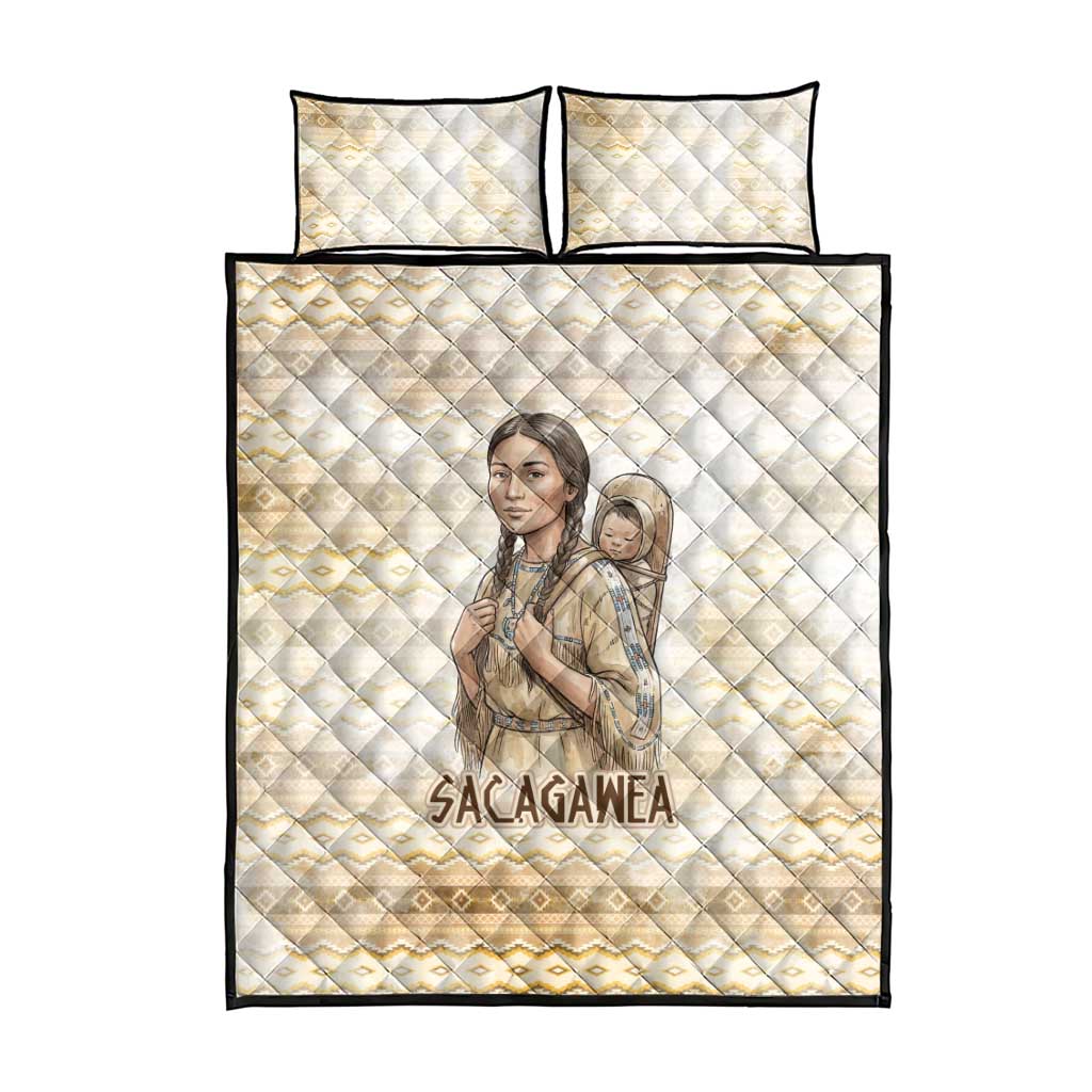 Sacagawea Native American Quilt Bed Set River Journey Scene Inspirational Quote Lead with Your Heart - Wonder Print Shop