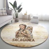Sacagawea Native American Round Carpet River Journey Scene Inspirational Quote Lead with Your Heart - Wonder Print Shop