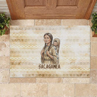 Sacagawea Native American Rubber Doormat River Journey Scene Inspirational Quote Lead with Your Heart - Wonder Print Shop