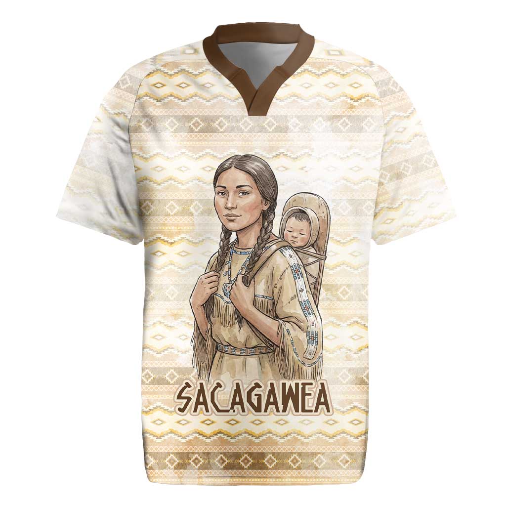 Sacagawea Native American Rugby Jersey River Journey Scene Inspirational Quote Lead with Your Heart - Wonder Print Shop