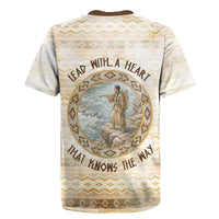 Sacagawea Native American Rugby Jersey River Journey Scene Inspirational Quote Lead with Your Heart - Wonder Print Shop